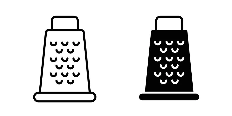 Cheese grater icon black vector isolated on white Stock Illustration