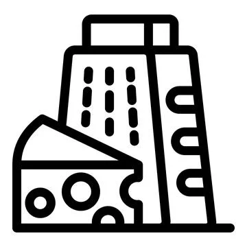 Cheese grater preparing to grate a big piece of swiss cheese Ilustración de archivo