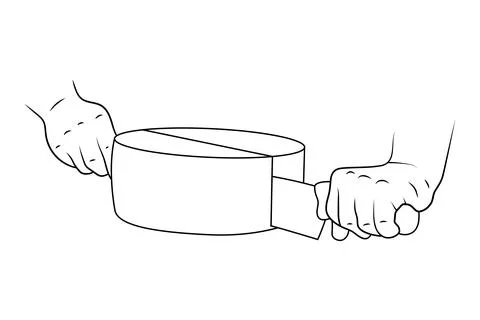 Cheese head cut vector sketch illustration. Stock Illustration