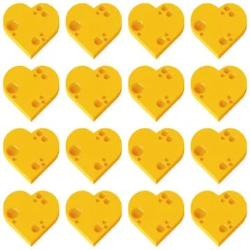 Cheese heart seamless pattern Stock Illustration