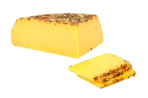 Cheese with herbs Stock Photos
