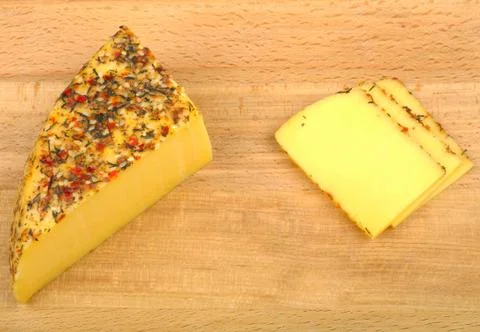 Cheese with herbs Stock Photos