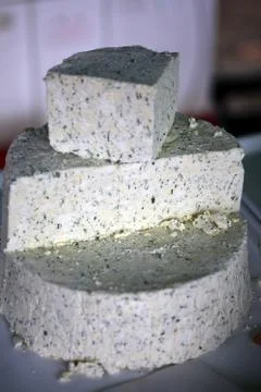 Cheese with herbs Stock Photos