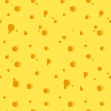 Cheese with holes seamless pattern. Textile print. Vector illustration. Stock Illustration