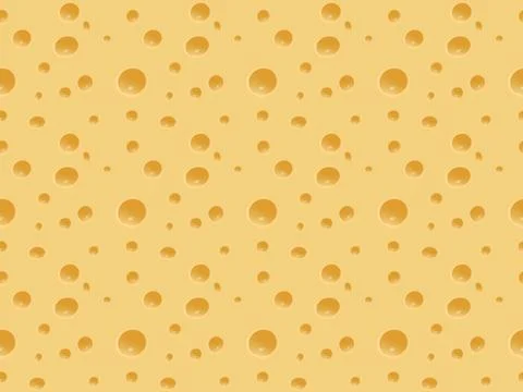 Cheese with holes. Seamless pattern. Vector illustration. Stock Illustration