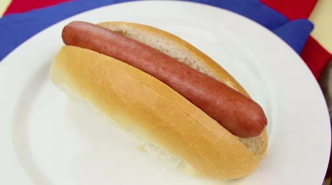 Cheese On Hot Dog Stock Footage 1069064