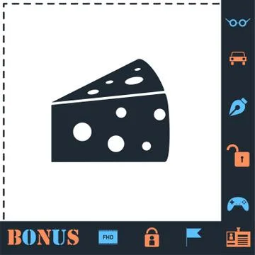 Cheese icon flat Illustrazione stock