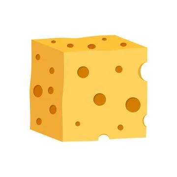 Cheese icon in flat style. Swiss cheese vector illustration on isolated bac.. Stock Illustration
