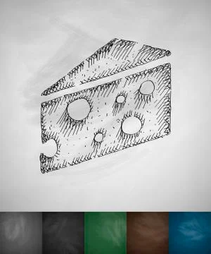 Cheese icon. Hand drawn vector illustration Stock-Illustration