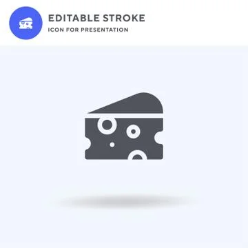 Cheese icon vector, filled flat sign, solid pictogram isolated on white, logo Stock Illustration