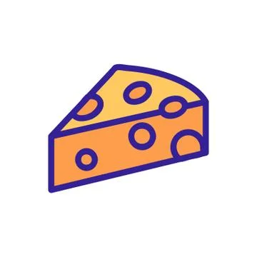 Cheese icon vector. Isolated contour symbol illustration Stock Illustration