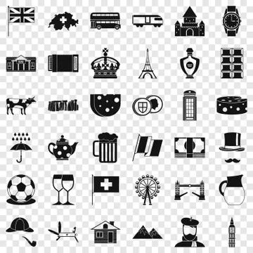Cheese icons set, simple style Illustrazione stock