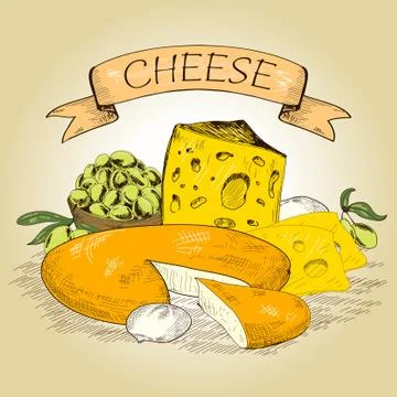 Cheese. Stock Illustration