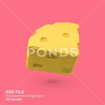 Cheese isolated 3d render icon illustration PSD Template