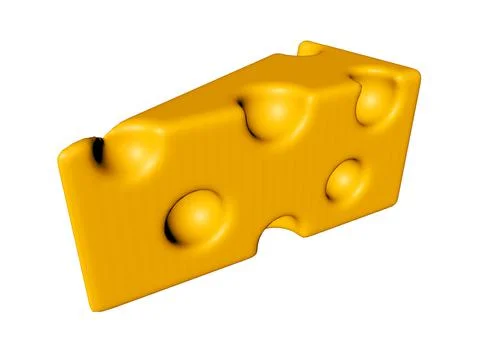 Cheese isolated on white background, 3d rendering Stock Illustration