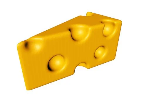 Cheese isolated on white background, 3d rendering Stock Illustration