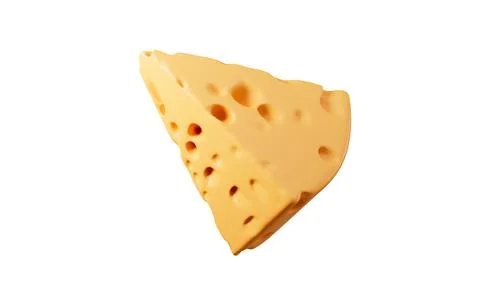 Cheese isolated on the white background, 3d rendering. Stock Illustration