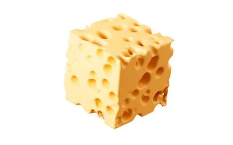Cheese isolated on the white background, 3d rendering. 库存插图
