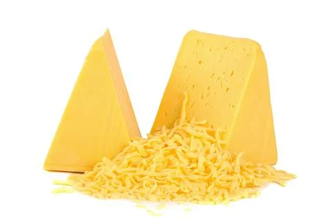 The cheese isolated on white background Stock Photos