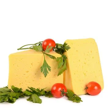 The cheese isolated on white background Stock Photos