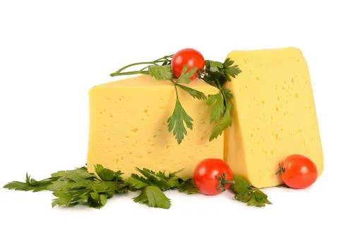 The cheese isolated on white background Stock Photos