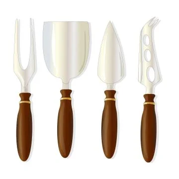 Cheese knife isolated on white background Stock Illustration