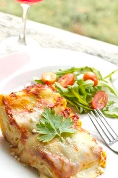 Cheese lasagna Stock Photos