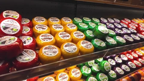 Cheese left to right Video stock 334918427