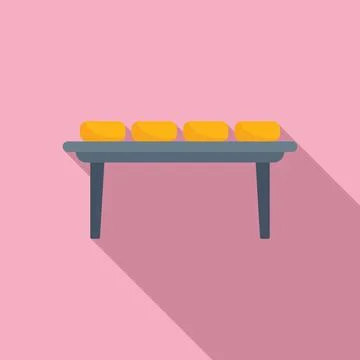 Cheese line icon flat vector. Milk factory Stock Illustration