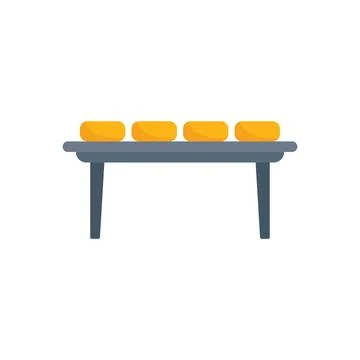 Cheese line icon flat vector. Milk factory Stock Illustration