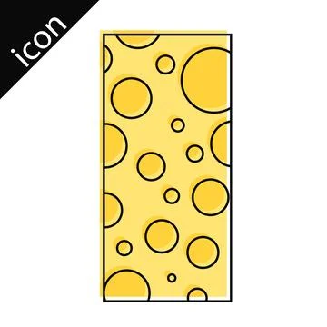 Cheese lines. Cheese icon with line borders. Vector illustration. Stock Illustration