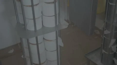 Cheese machines inside a factory Stock Footage 222016099