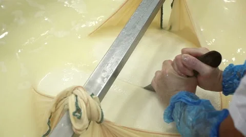 Cheese maker in a facrory Stock Footage 60975506