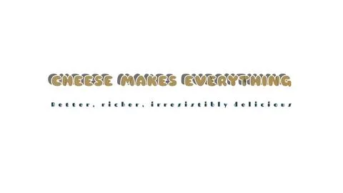 CHEESE MAKES EVERYTHING isolated typography mask on white with subtle gray depth Stock Illustration