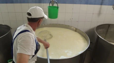 Cheese manufacture Stock Footage 64642650