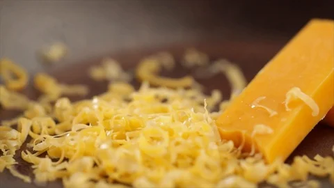 Cheese Melting Camera Orbits the Pan Closeup Stock Footage 99163325