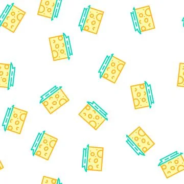 Cheese milk product vector seamless pattern Illustrazione stock