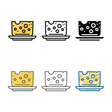 Cheese minimal milk product dairy color icon vector Stock Illustration