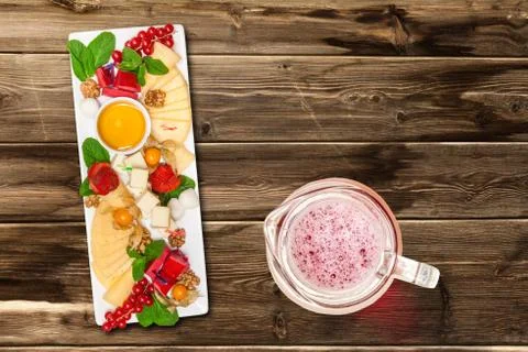 Cheese mix on table Stock Photos