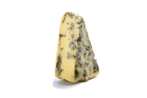 Cheese with mold isolated on white background. Stock Photos