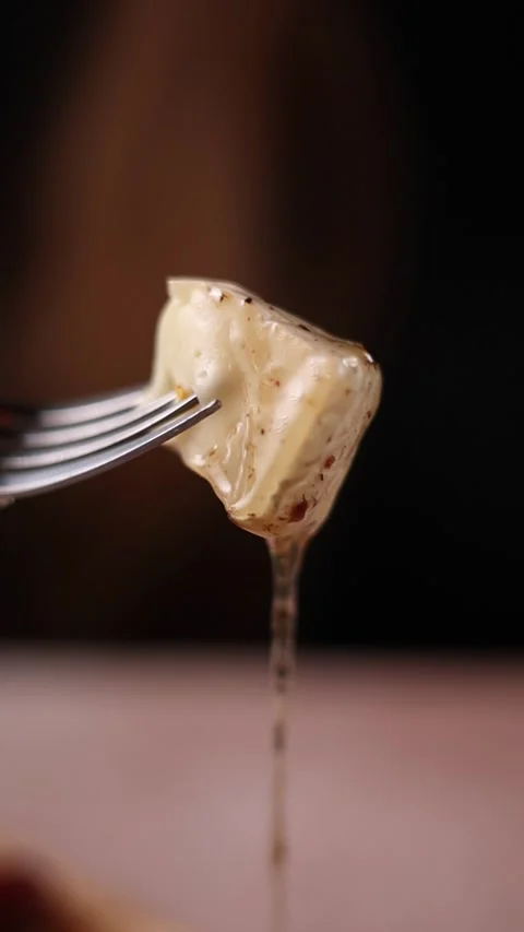 Cheese with mould in honey Stock Footage 264947292