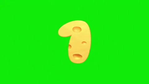 Cheese number animation on a green screen background Video stock 339323160