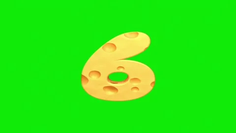 Cheese number animation on a green screen background Stock Footage 339323202