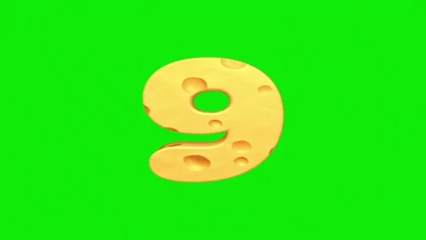 Cheese number animation on a green screen background 스톡 동영상 339323237