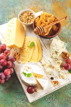 Cheese with nuts Stock Photos