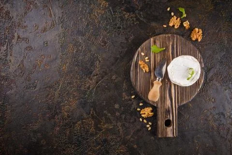 Cheese with nuts Stock Photos