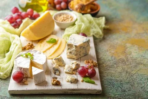Cheese with nuts Stock Photos