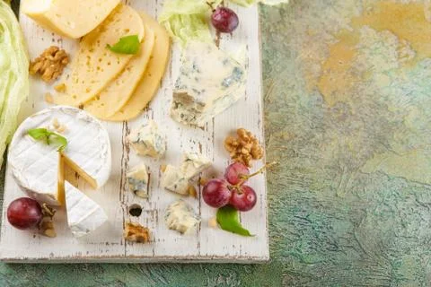 Cheese with nuts Stock Photos
