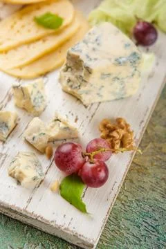 Cheese with nuts Stock Photos