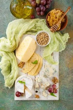 Cheese with nuts Stock Photos